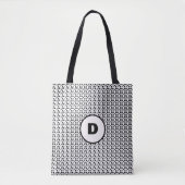 Tote Bag noir et blanc dalmate mignon points monogramme (Devant)