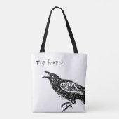 Tote Bag Noir et blanc fait sur commande, Raven (Dos)