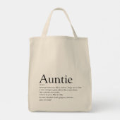 Tote Bag Noir et blanc Favori Tante Définition (Dos)