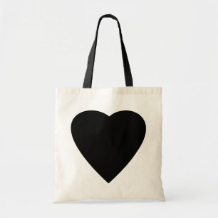 Tote Bag Noir et Blanc Love Heart Design.