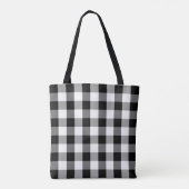 Tote Bag Noir et blanc moderne de motif de plaid de Buffalo (Dos)