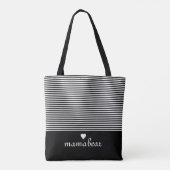Tote Bag Noir et blanc rayé (Dos)