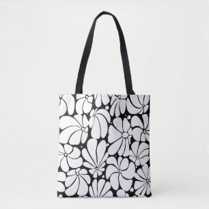 Tote Bag Noir Et Blanc Retro les années 70 Design Graphique