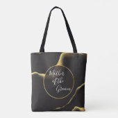 Tote Bag Noir et or 💡 huile d'encre Abstraite moderne (Dos)