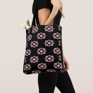 Tote Bag Noir et Rose 