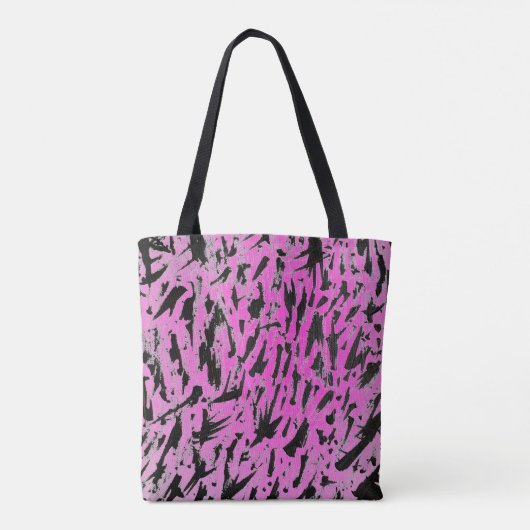 Tote Bag Noir et rose du néon funky (Dos)