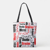 Tote Bag Noir et rouge Merci Mot Cloud (Dos)