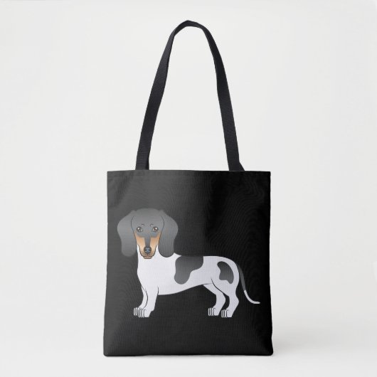 Tote Bag Noir Et Tan Piebald Cheveux Courte Dachshund - Noi (Devant)