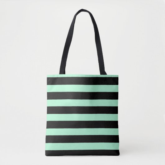 Tote Bag Noir et vert menthe (Devant)