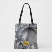 Tote Bag Noir Gold Foil Crystals de mer Signature Script (Devant)