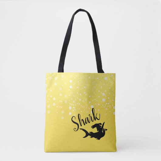 Tote Bag Noir jaune de requin (Devant)