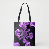 Tote Bag Noir lilas ornement (Devant)