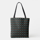 Tote Bag noir moyen siècle moderne abstrait rétro motif (Dos)