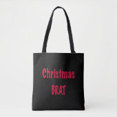 Tote Bag Noir Noir Bré de Noël (Devant)