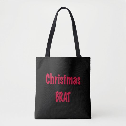 Tote Bag Noir Noir Bré de Noël (Devant)