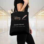 Tote Bag Noir noir rose or signature nom du stylo
