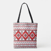 Tote Bag Noir noir rouge, motifs ukrainiens. (Dos)