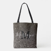 Tote Bag Noir Parties scintillant Étincelle Glam Chic Nom d (Dos)