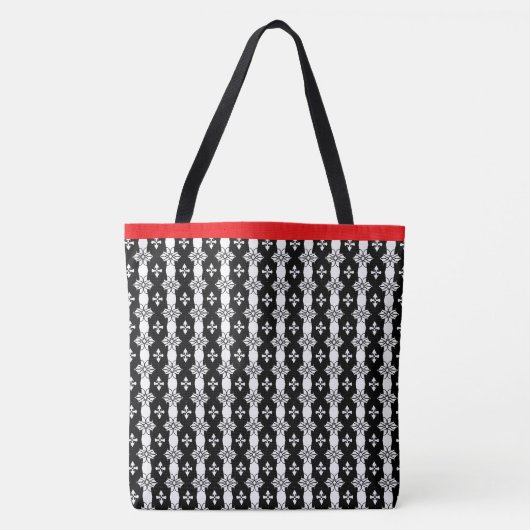 Tote Bag Noir rouge et blanc (Devant)