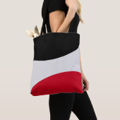Tote Bag Noir, rouge et blanc argenté Abstrait (De près)