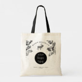 Tote Bag Noir Rustique Blanc Vacances Affaires Logo Noël (Dos)