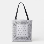 Tote Bag Noir sur White Paisley Design (Dos)