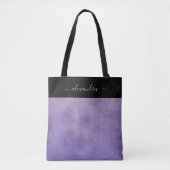 Tote Bag Noir violet bleu rustique élégant personnalisé (Devant)