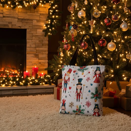 Tote Bag Noisette Ballet Noël Motif sans couture