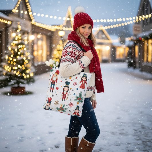 Tote Bag Noisette Ballet Noël Motif sans couture