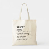 Tote Bag Nom Albert, Nom modifiable, Nom personnalisé (Dos)
