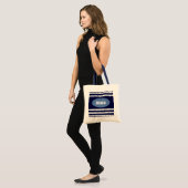 Tote Bag nom bleu personnalisé (Devant (modèle))