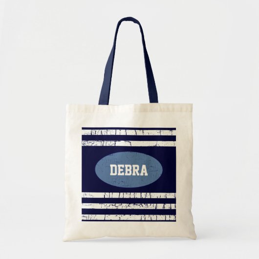 Tote Bag nom bleu personnalisé (Devant)