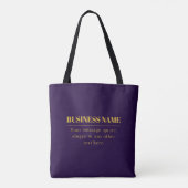 Tote Bag Nom commercial ou salutation Dark Purple & Gold (Dos)