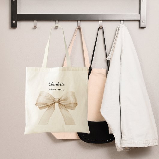 Tote Bag Nom crème beige de l'arc de la servante
