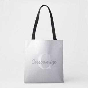 Tote Bag Nom cursif ou autre texte avec monogramme Dégrad