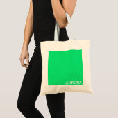 Tote Bag Nom de couleur verte Aurora (Devant (produit))