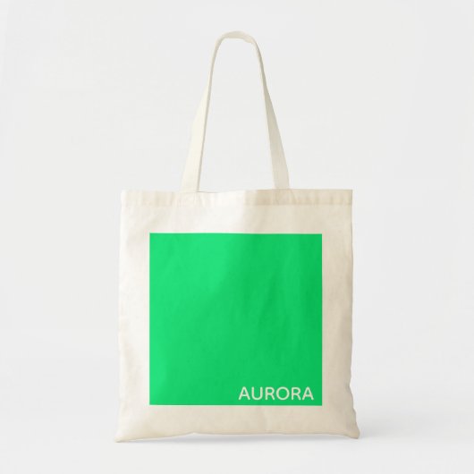 Tote Bag Nom de couleur verte Aurora (Devant)