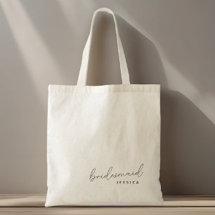 Tote Bag Nom de demoiselle d'honneur en calligraphie modern
