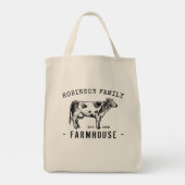 Tote Bag Nom de famille Farmhouse Rustique Lait Vache (Dos)