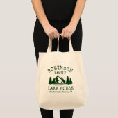 Tote Bag Nom de famille Lake House Forest Green Silhouette (Devant (produit))
