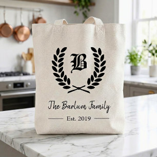 Tote Bag Nom de famille personnalisé Monogramme