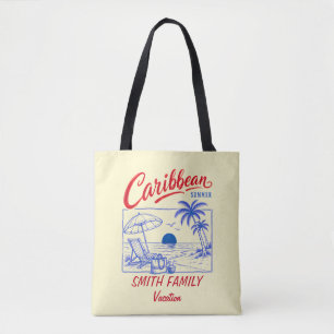 Tote Bag Nom de famille personnalisé Vacances d'été des Car