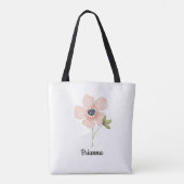 Tote Bag Nom de fleur aquarelle rose (Dos)