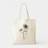 Tote Bag Nom de fleur d'aster de septembre de script élégan (Dos)