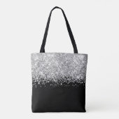 Tote Bag Nom de glamour noir et d'argent (Dos)