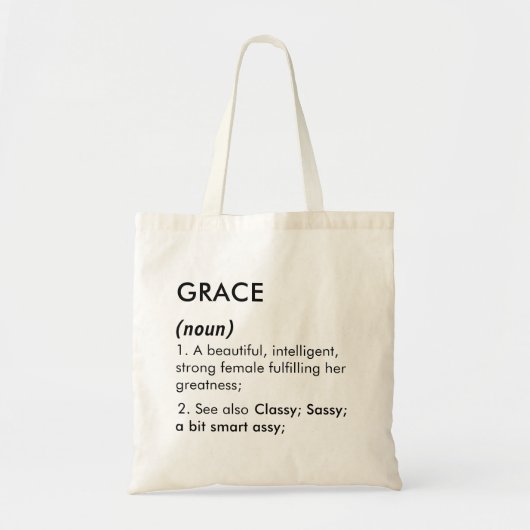 Tote Bag Nom de grâce, Nom modifiable, Nom personnalisé (Devant)