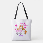 Tote Bag Nom de grande sœur Cavalier King Charles Spaniel (Dos)