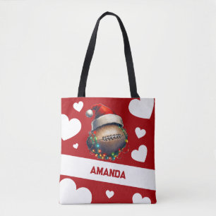 Tote Bag Nom de la caricature Red Merry American Football