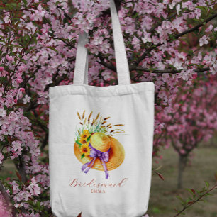 Tote Bag Nom de la femme de ménage fleurie Boho