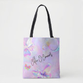 Tote Bag Nom de la Parties scintillant violet rose holograp (Devant)